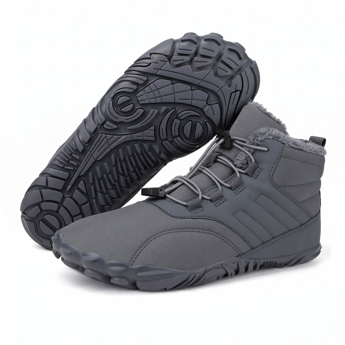 Unisex Water Resistant Winter Barefoot Boots with Fleece Lining and Wide Toe Box