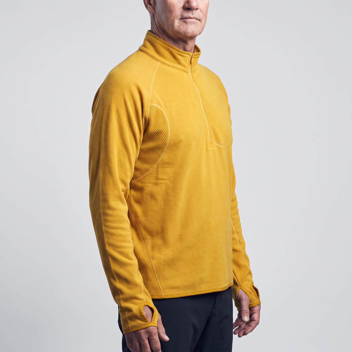 Men's Half Zip Fleece Pullover with Thumbhole Cuffs