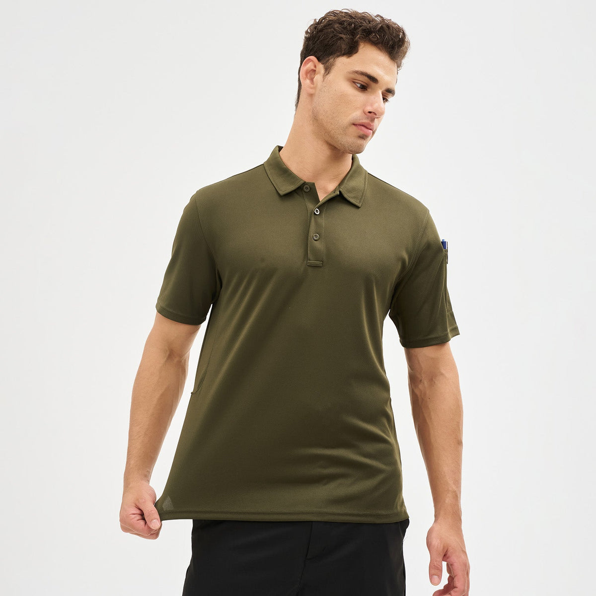 Men's Short Sleeve Quick Dry Performance Tactical Polo Shirt