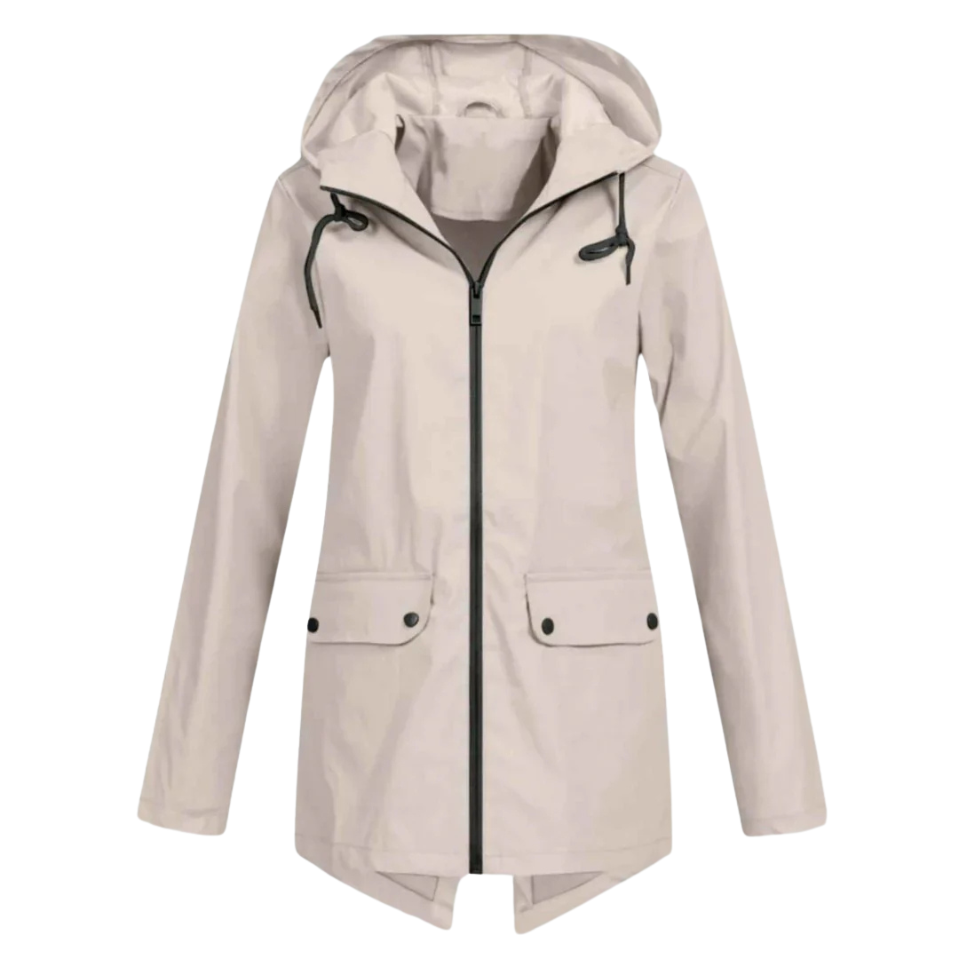 Women's Long Waterproof Windproof Hooded Raincoat