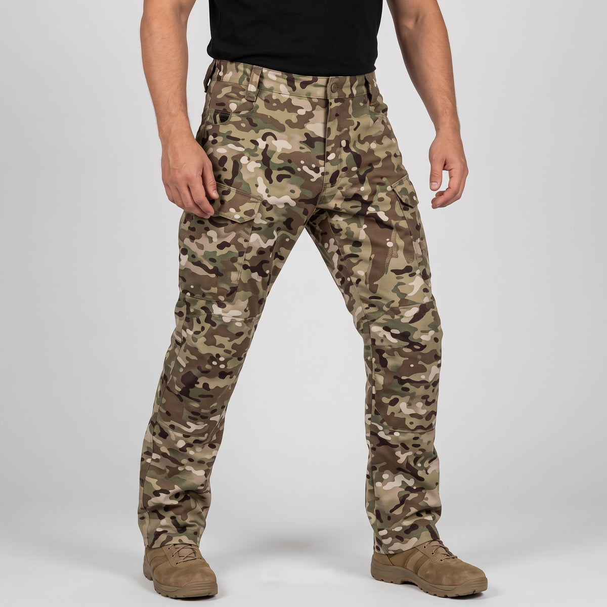 Men’s Camouflage Waterproof Tactical Pants with Fleece Lining