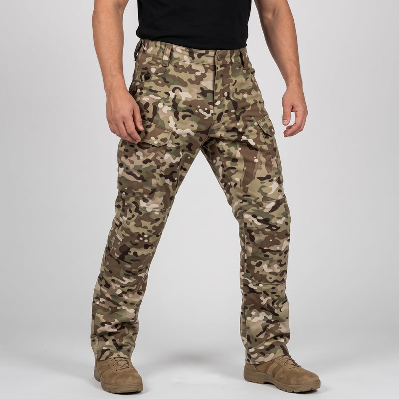 Men’s Camouflage Waterproof Tactical Pants with Fleece Lining