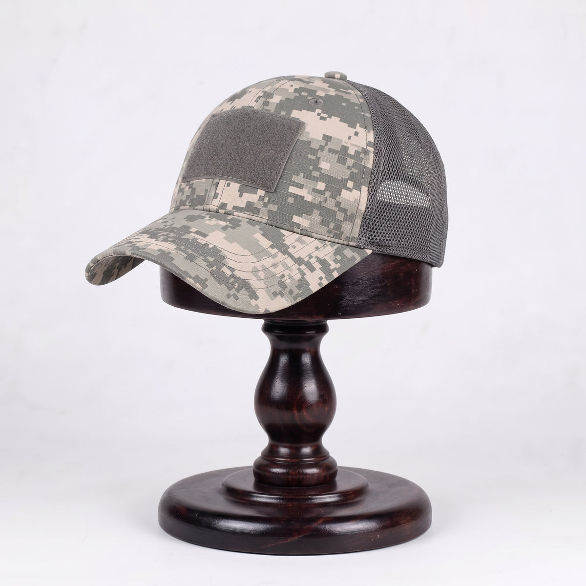 Men's Mesh Back Baseball Cap with Front Velcro Patch Panel