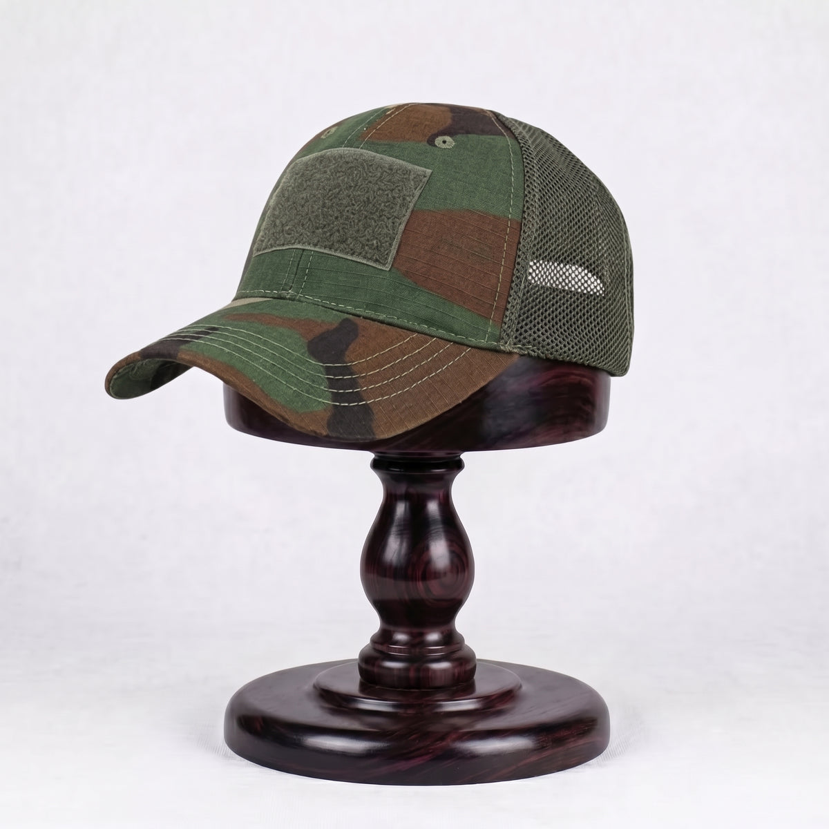Men's Mesh Back Baseball Cap with Front Velcro Patch Panel