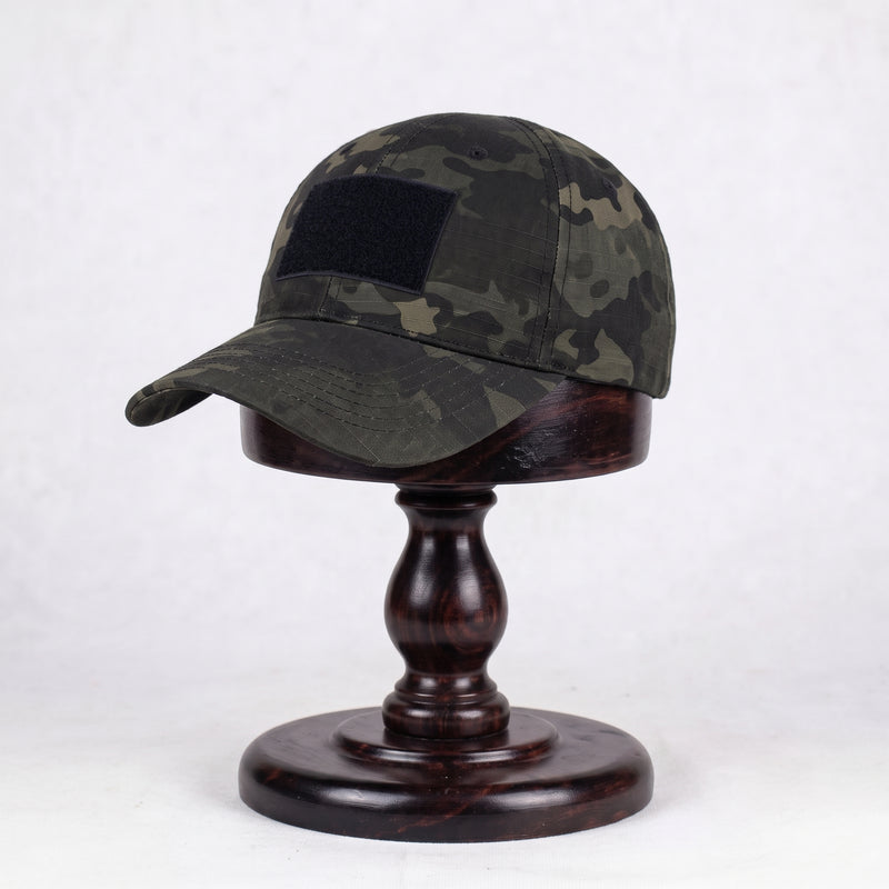 Men's Ventilated Camouflage Baseball Cap with Front Velcro Patch Panel