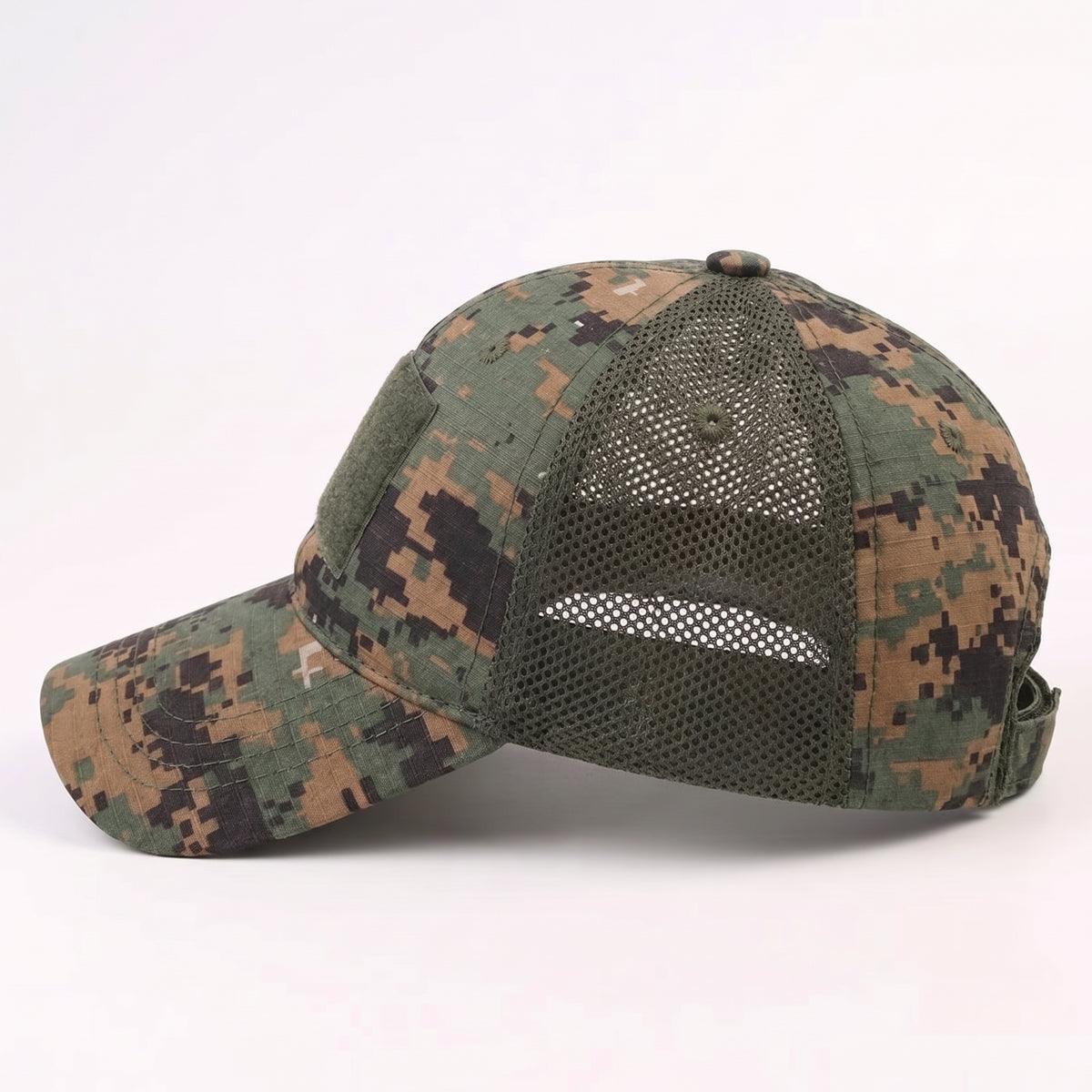 Men's Mesh Back Baseball Cap with Front Velcro Patch Panel