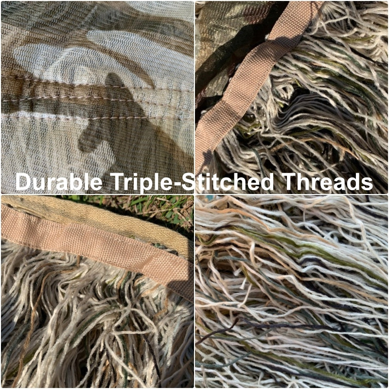 Men's Complete Ghillie Suit with Mossy Camouflage and Drawstring Pants