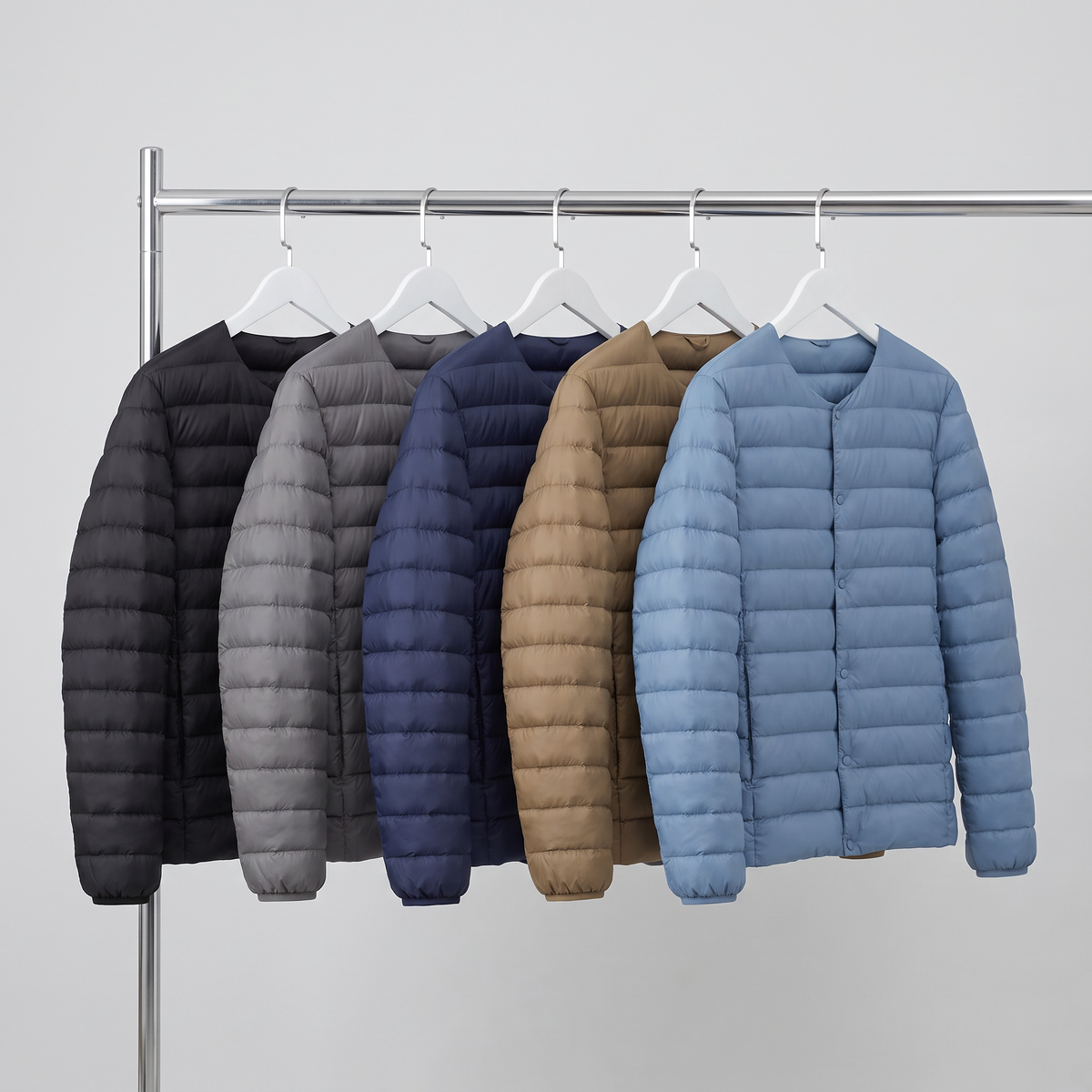 Men's Lightweight Down Jacket with Convertible Collar