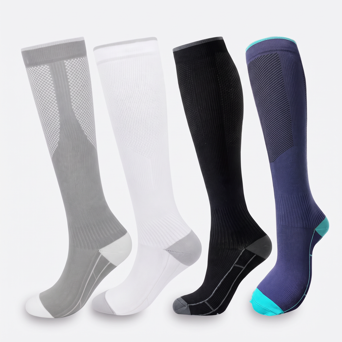 Men's Knee High Running Socks with Diamond Mesh Ventilation