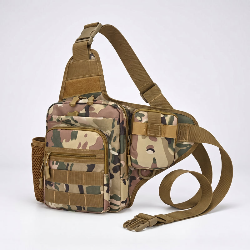 Men’s Camouflage Tactical Crossbody Sling Bag with Multiple Pockets