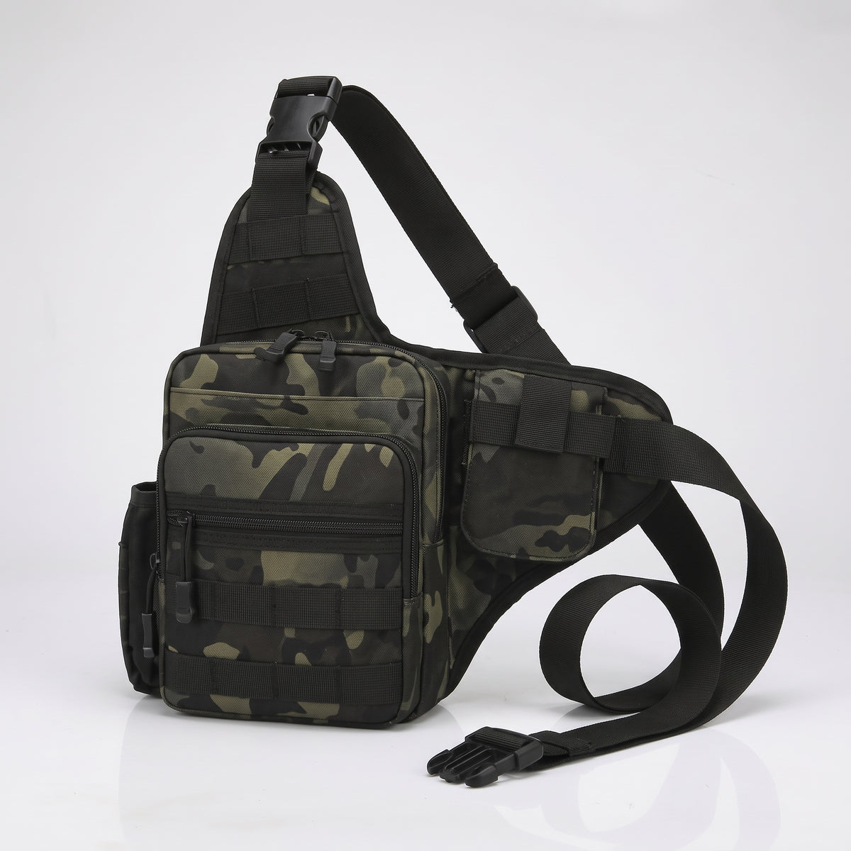 Men’s Camouflage Tactical Crossbody Sling Bag with Multiple Pockets