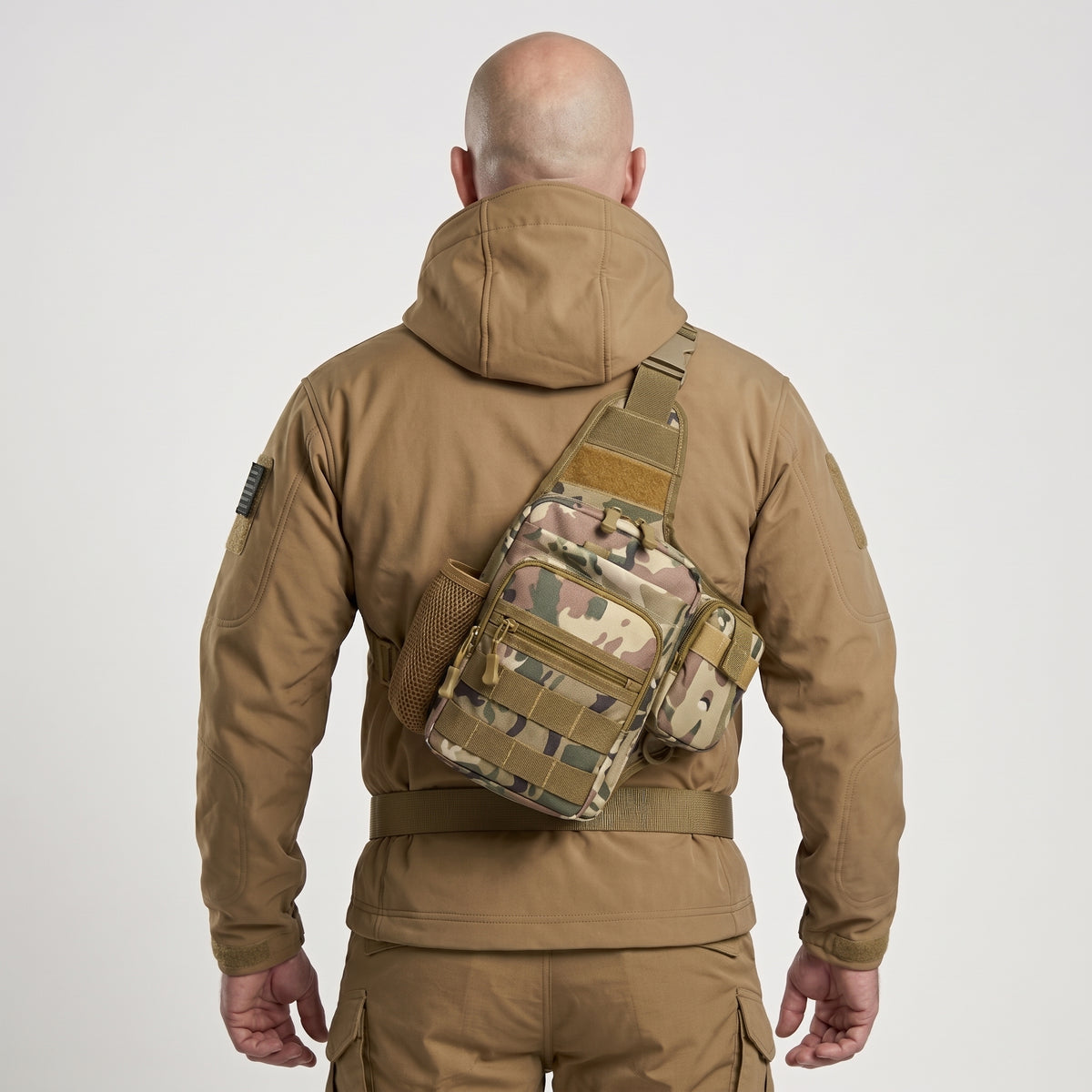 Men’s Camouflage Tactical Crossbody Sling Bag with Multiple Pockets