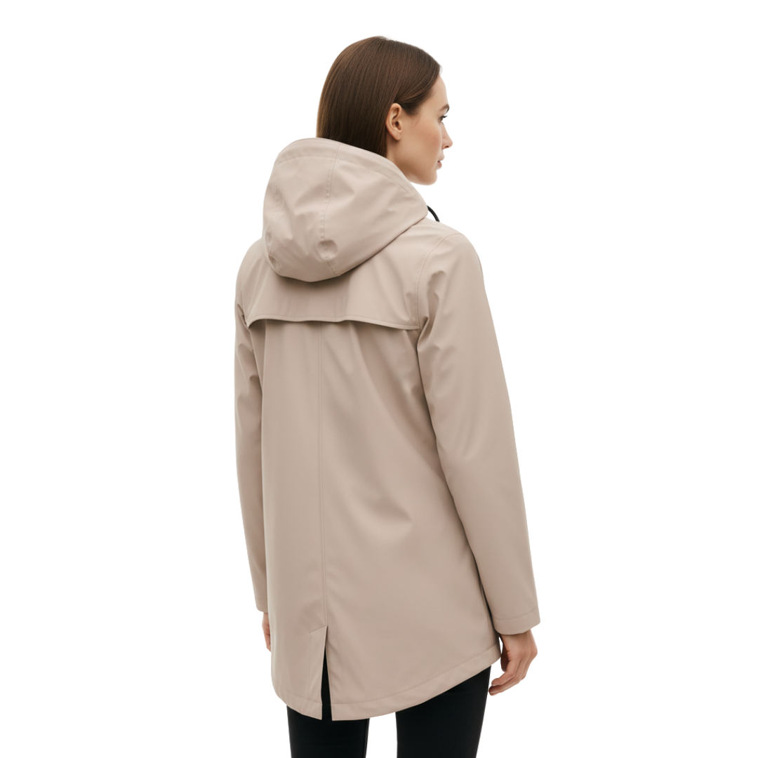 Women's Long Waterproof Windproof Hooded Raincoat