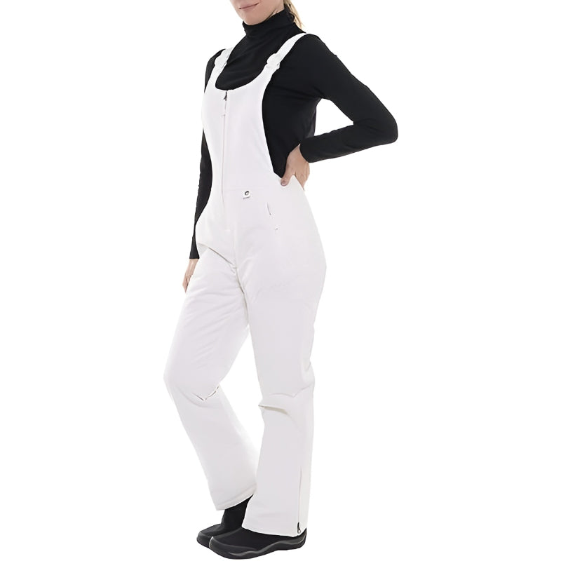 Women's Insulated Winter Bib Overalls with Adjustable Straps and Side Zippers