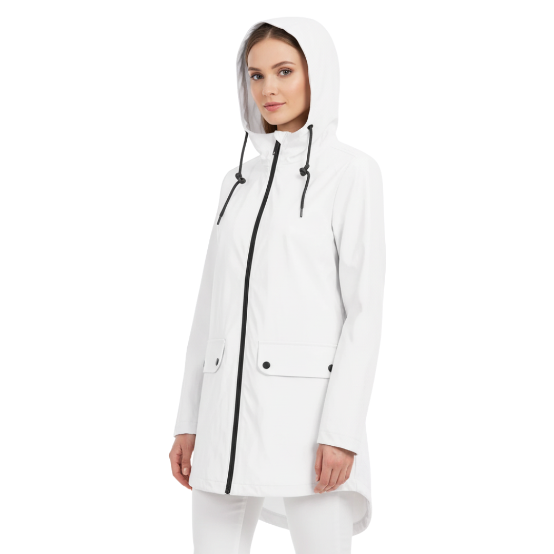 Women's Long Waterproof Windproof Hooded Raincoat