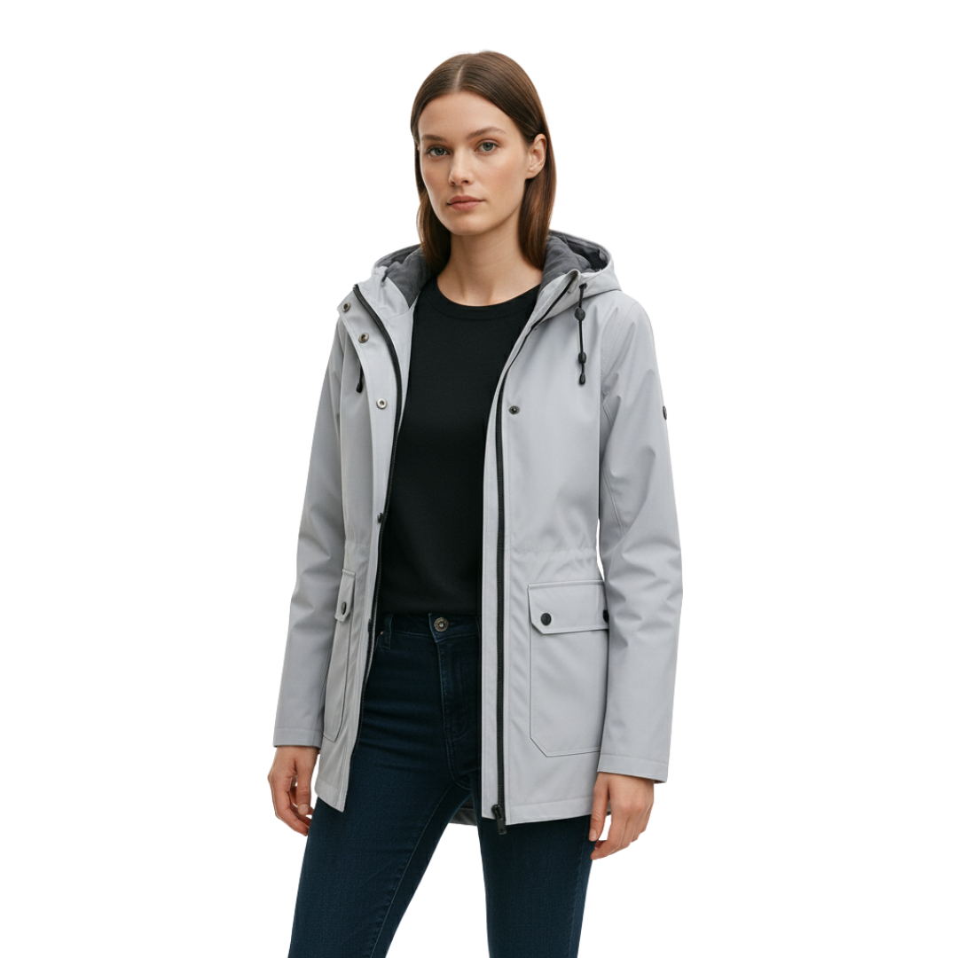 Women's Long Waterproof Windproof Hooded Raincoat