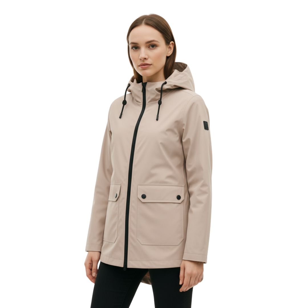 Women's Long Waterproof Windproof Hooded Raincoat