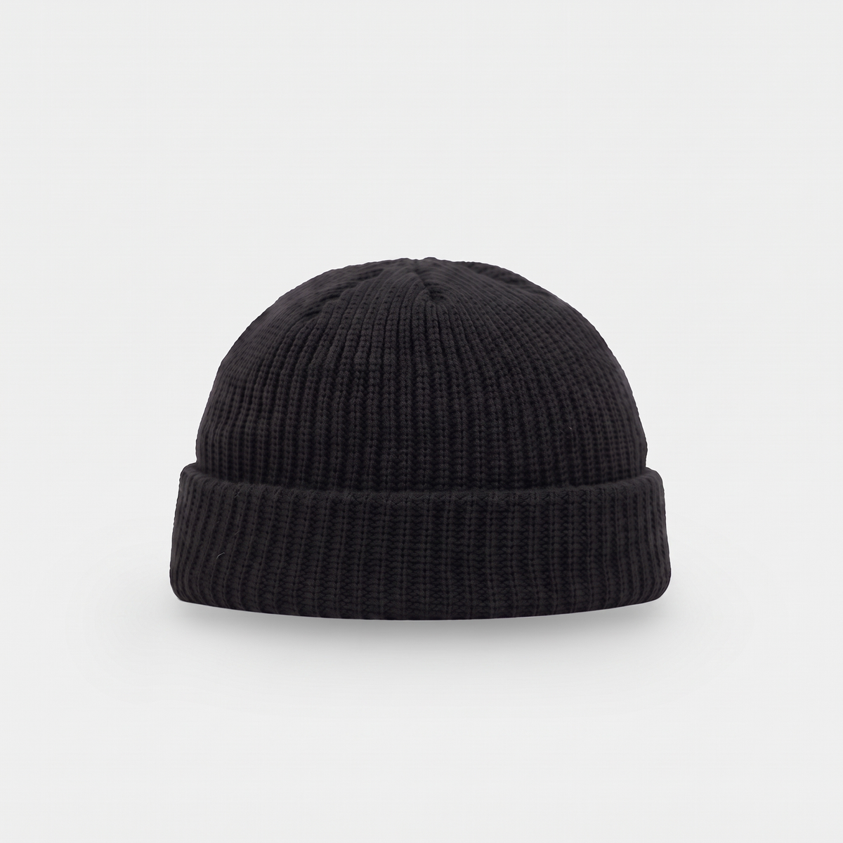 Men's Short Fisherman Beanie with Chunky Rib Knit