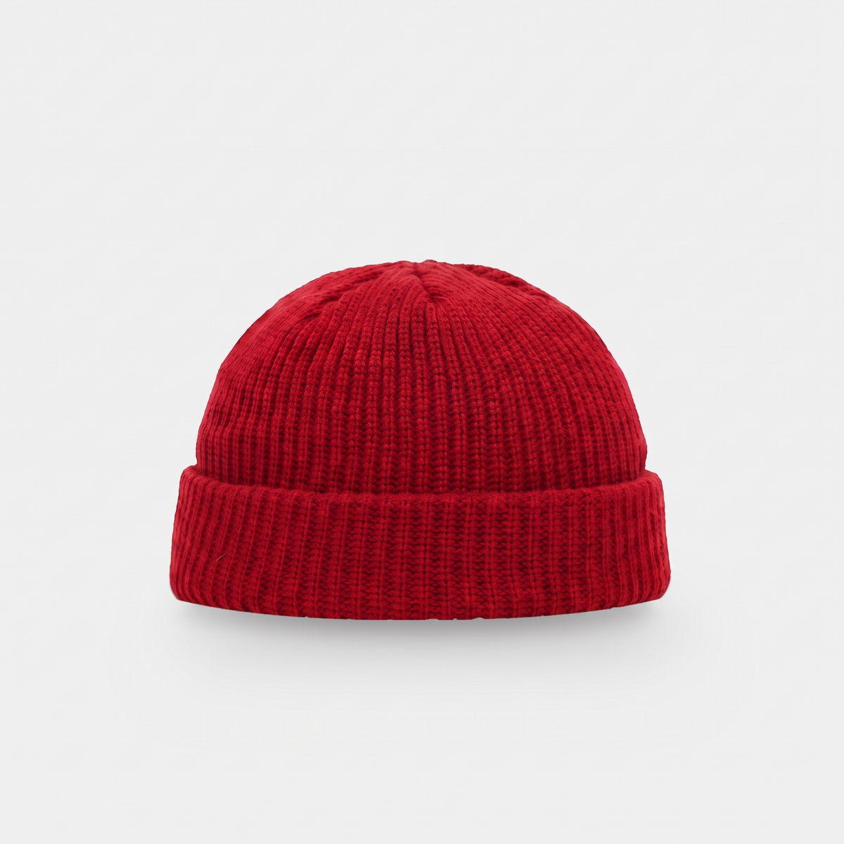 Men's Short Fisherman Beanie with Chunky Rib Knit