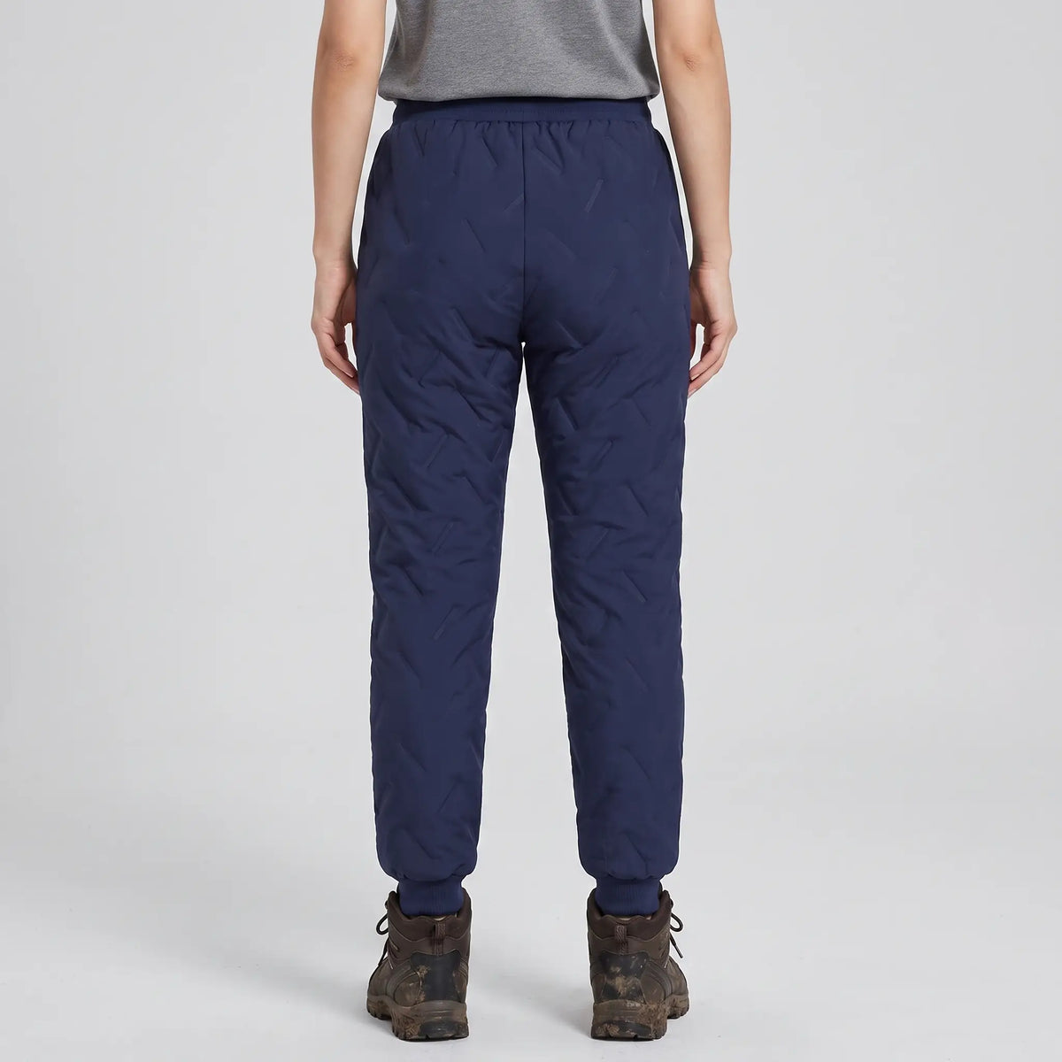 Women's Fleece Lined Quilted Hiking Trousers with Zip Pockets