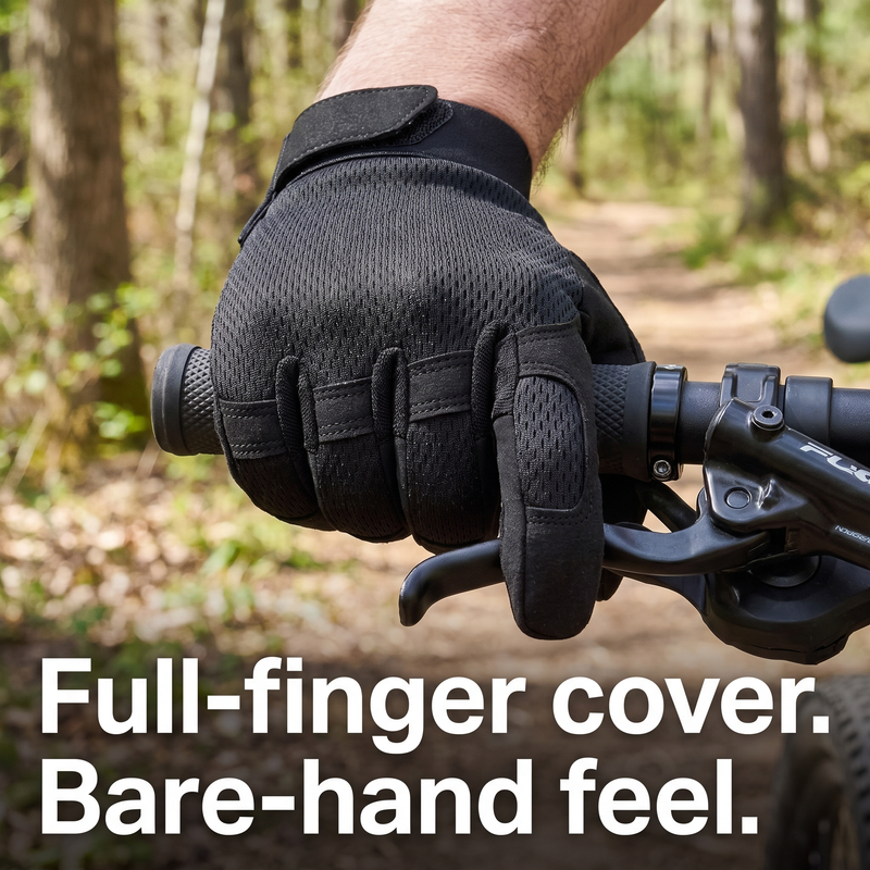 Men's Lightweight Full Finger Gloves with Reinforced Palm