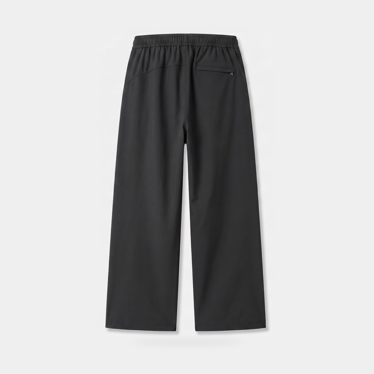 Women's Wide Leg Walking Trousers with Elastic Waist and Zip Pockets