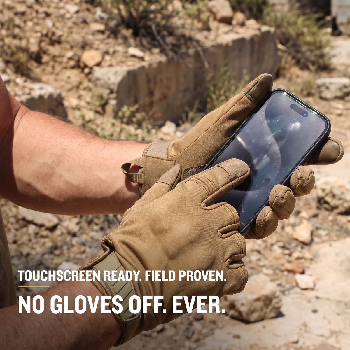 Men's Tactical Gloves with Touchscreen Fingers and Palm Grip Patches