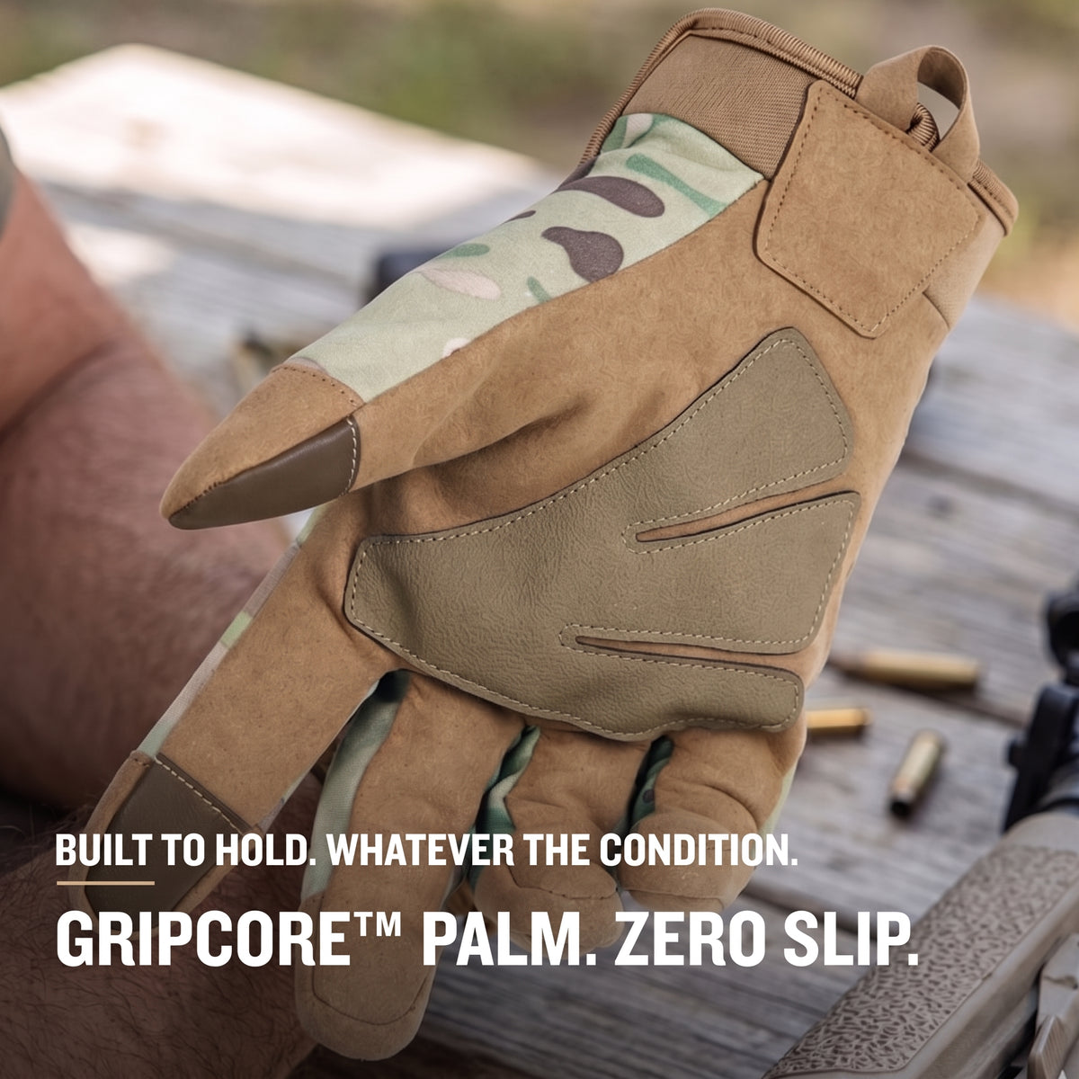 Men's Tactical Gloves with Touchscreen Fingers and Palm Grip Patches