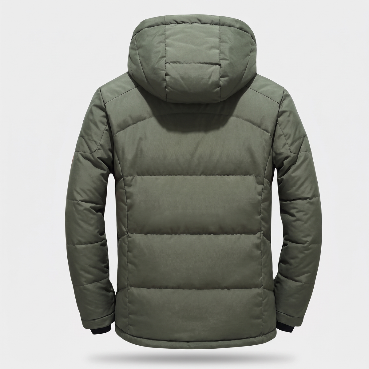 Men's Down Puffer Jacket with Detachable Hood and Multi Zip Pockets