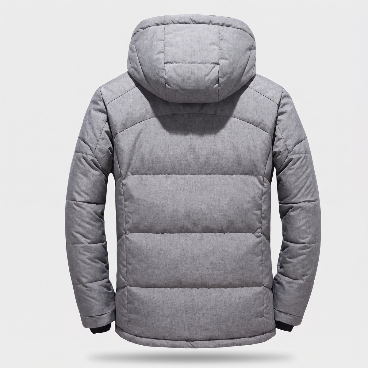 Men's Down Puffer Jacket with Detachable Hood and Multi Zip Pockets