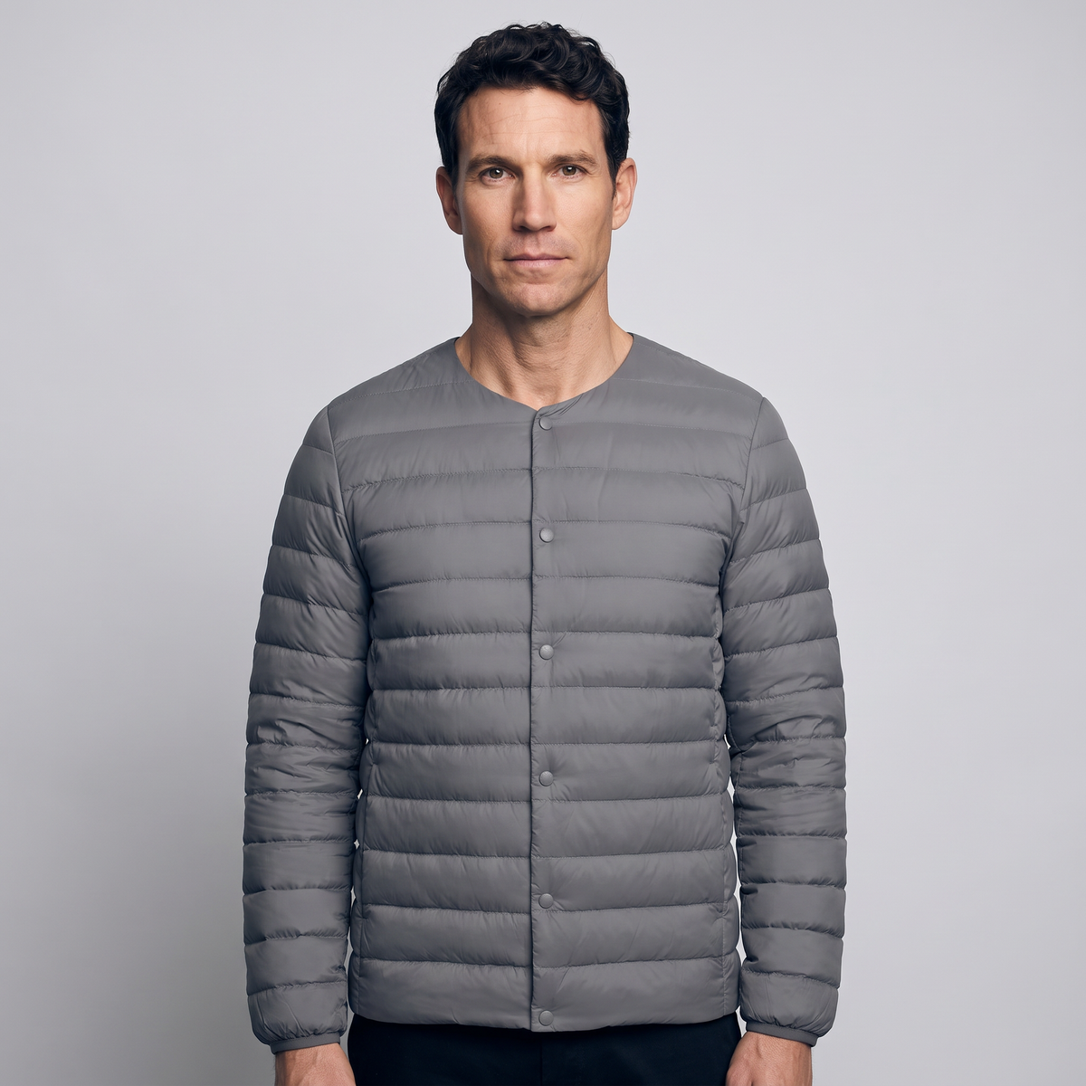 Men's Lightweight Down Jacket with Convertible Collar