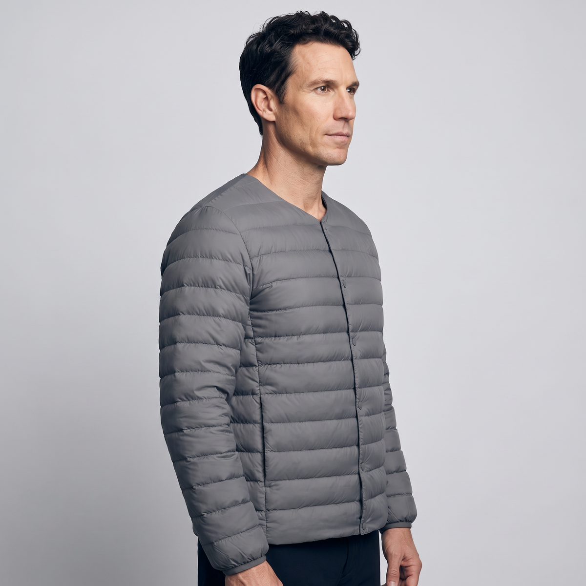 Men's Lightweight Down Jacket with Convertible Collar