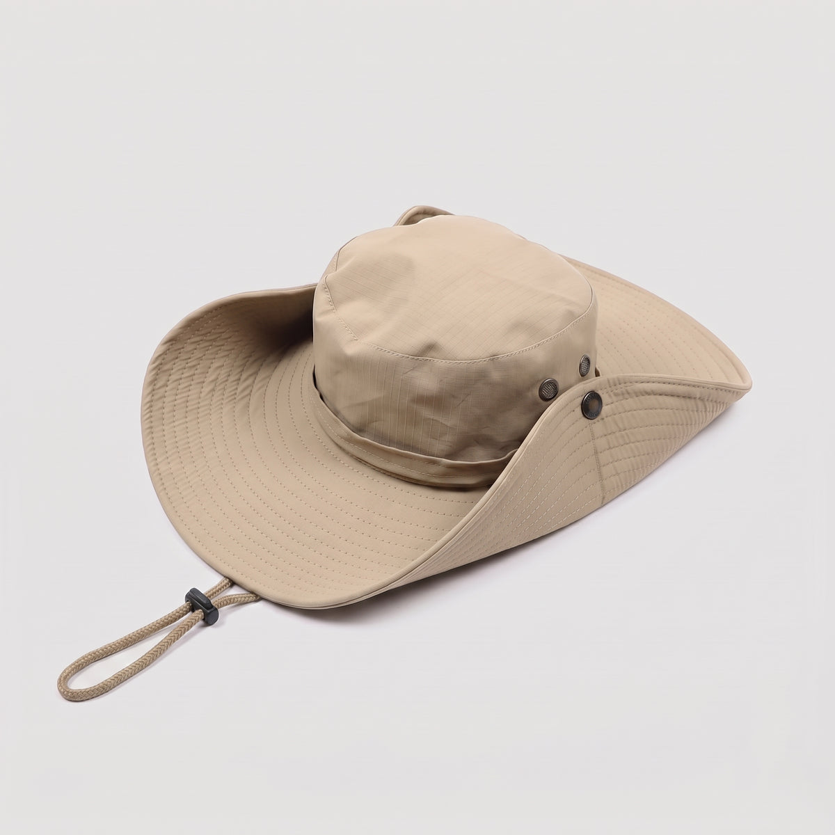 Men's Wide Brim Boonie Hat with Adjustable Chin Strap and Foldable Design