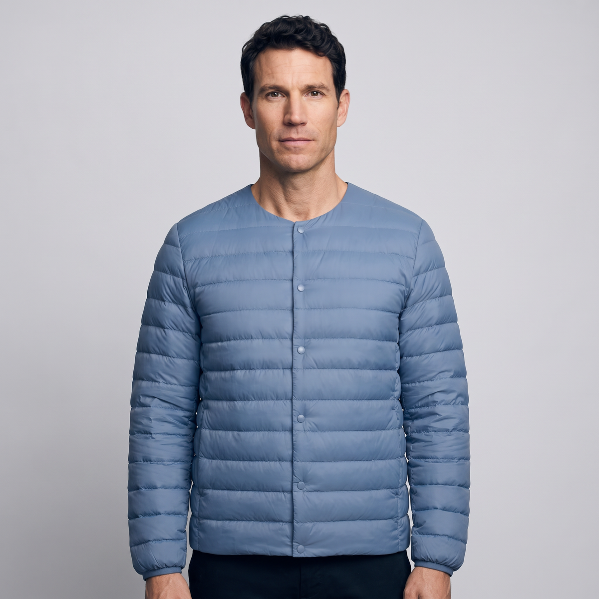 Men's Lightweight Down Jacket with Convertible Collar