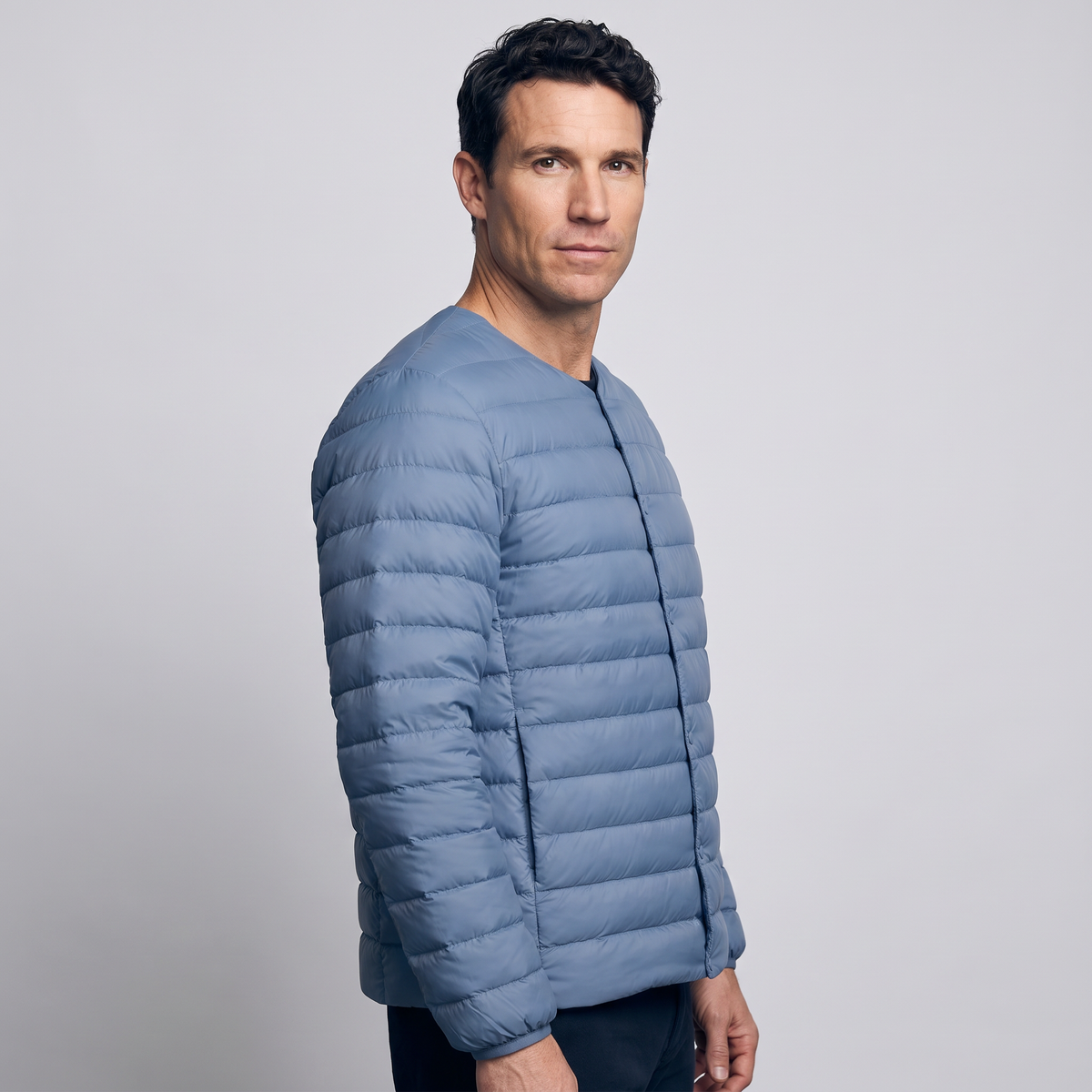 Men's Lightweight Down Jacket with Convertible Collar