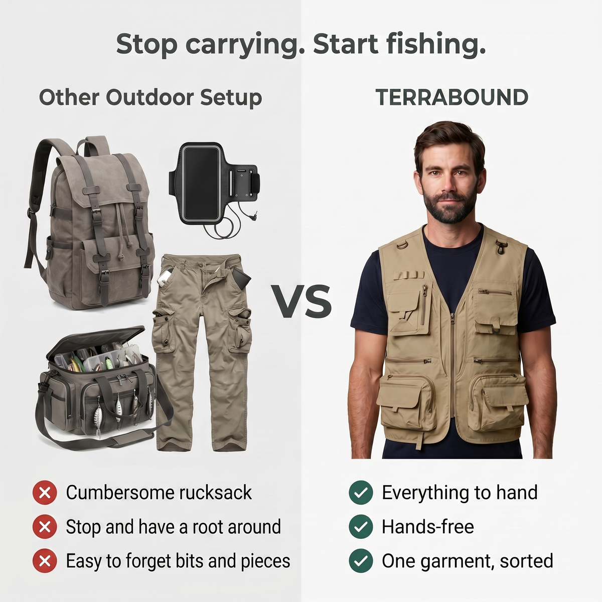 Men's Multi Pocket Utility Vest With Mesh Lining And Zip Front
