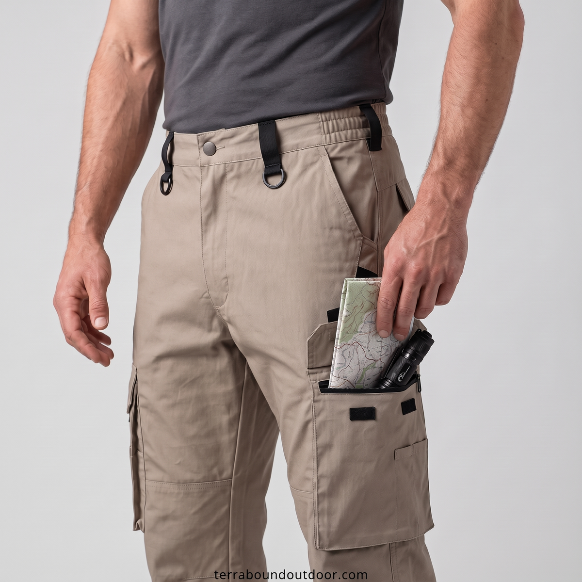 Men’s Water-Resistant Tactical Cargo Pants with Multiple Pockets and Regular Fit