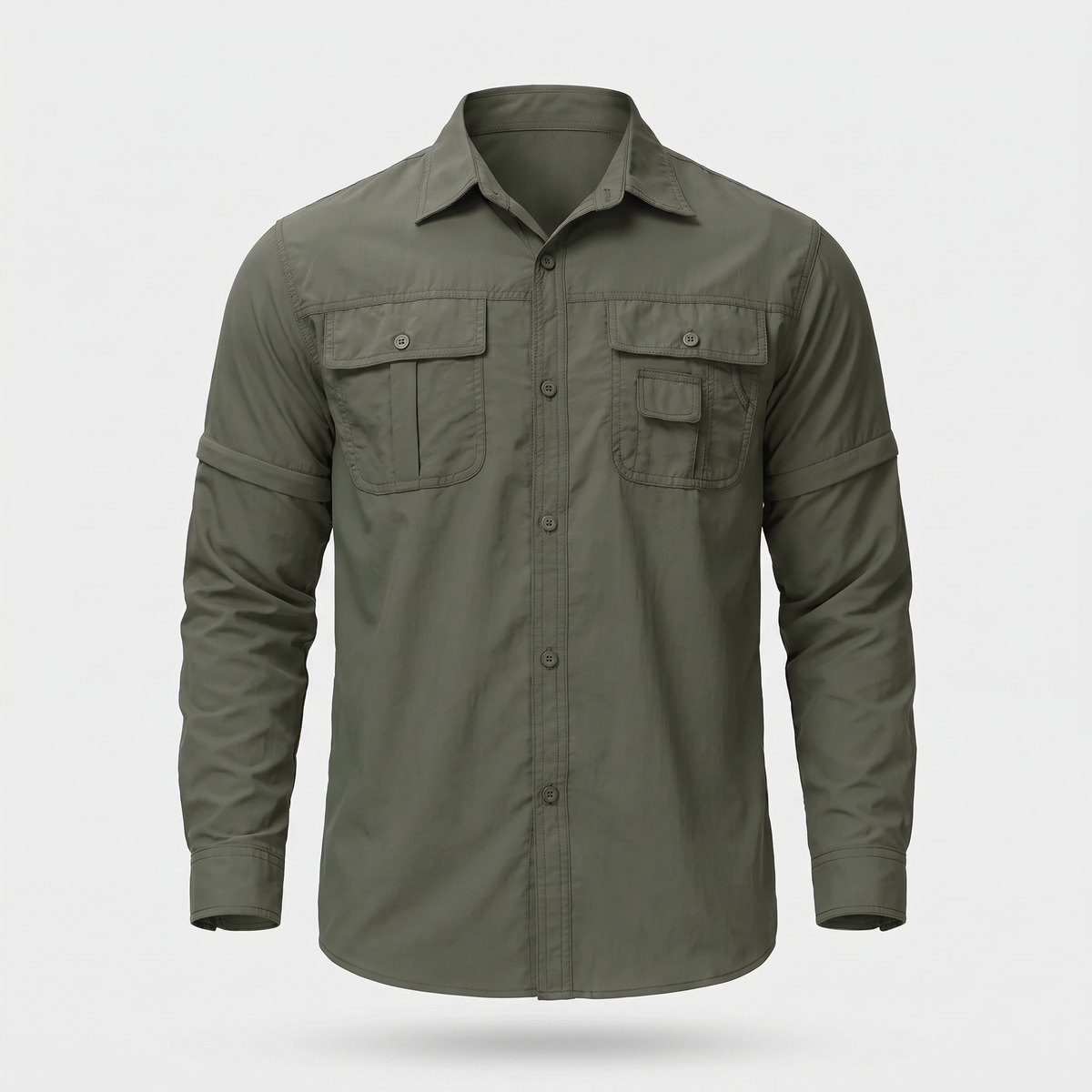Men's Convertible Zip Off Sleeve Hiking Shirt With Chest Pockets
