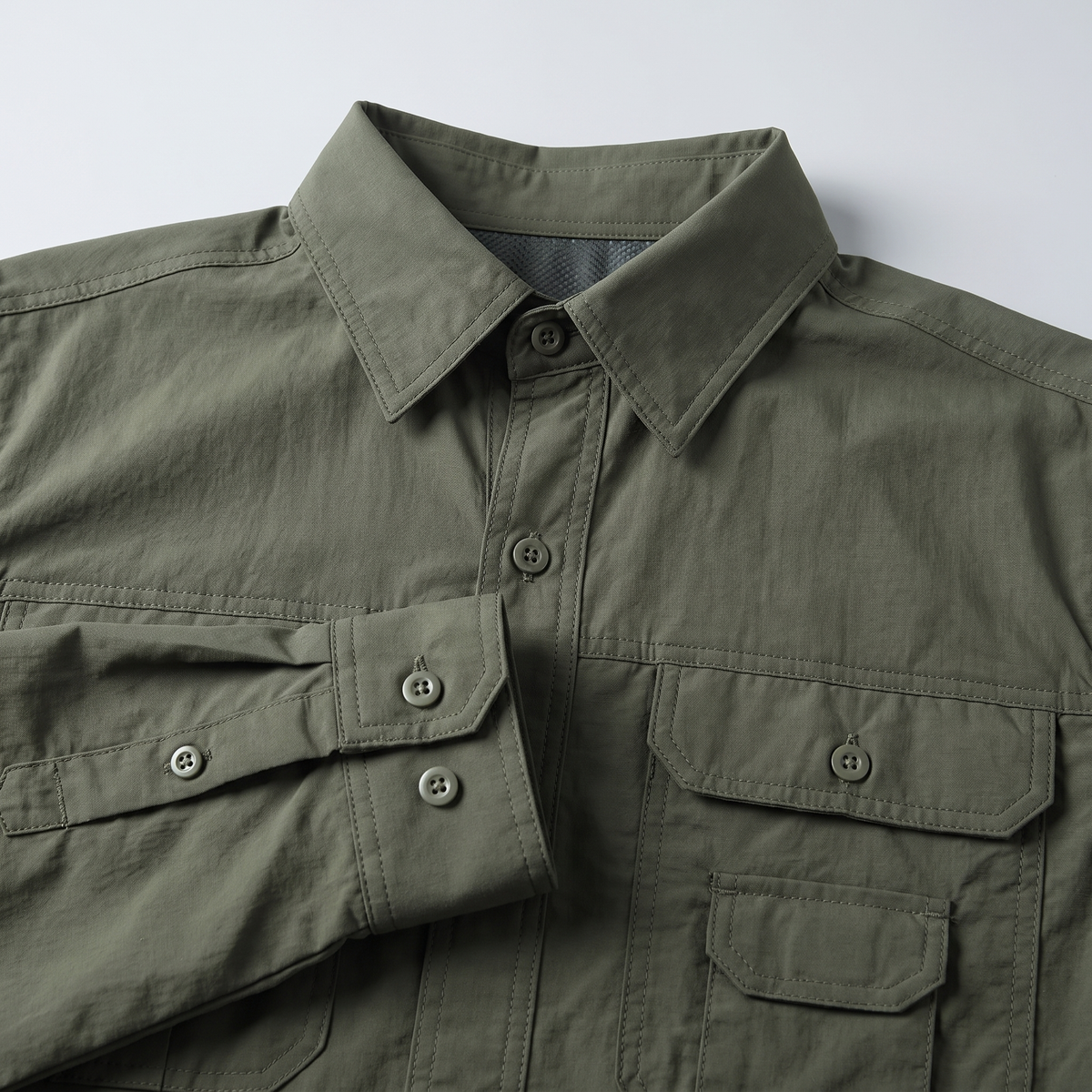 Men's Convertible Zip Off Sleeve Hiking Shirt With Chest Pockets