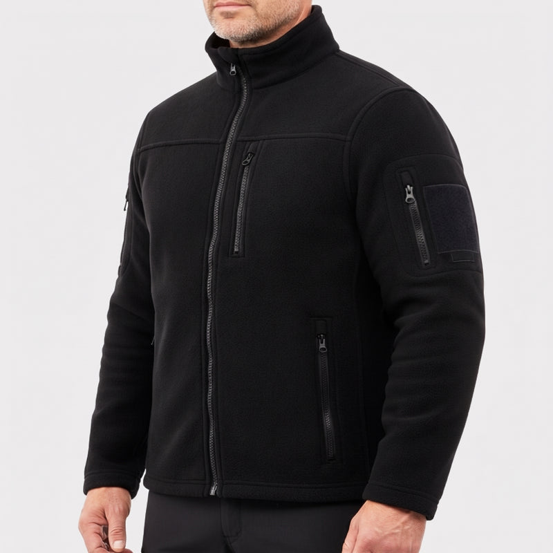 Men's Tactical Polar Fleece Jacket with Zip Pockets