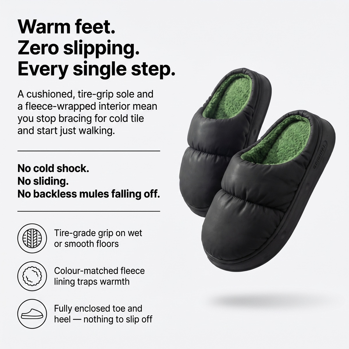 Women's Water Resistant Slip On House Slippers with Fleece Lining and EVA Sole
