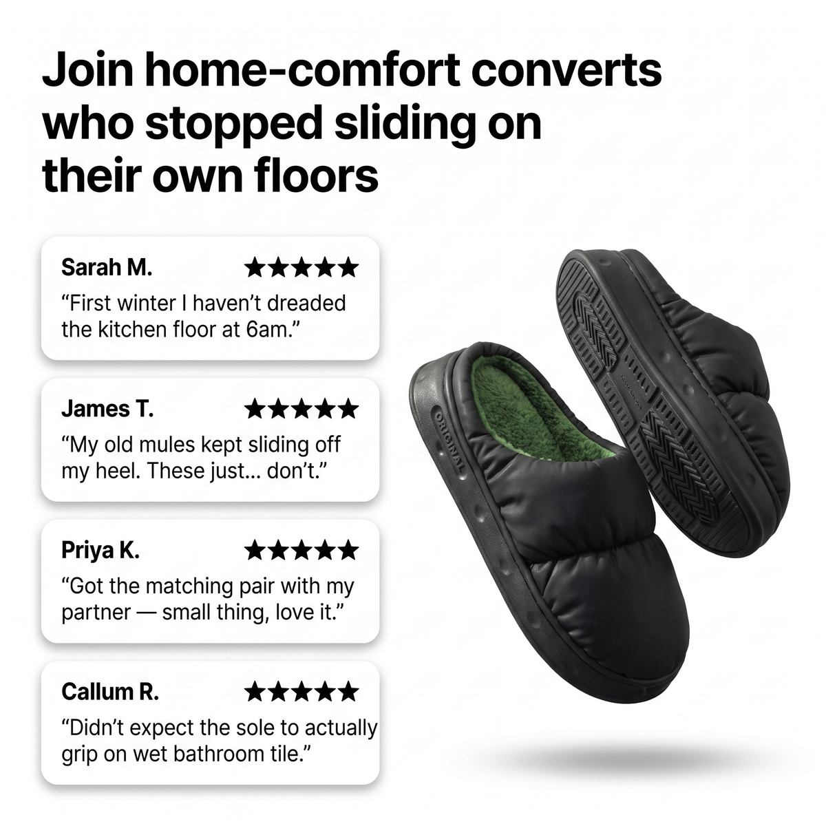 Women's Water Resistant Slip On House Slippers with Fleece Lining and EVA Sole