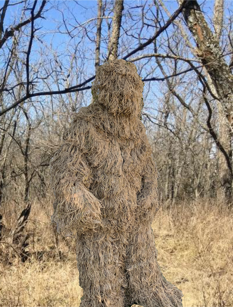 Men's Complete Mossy Ghillie Suit with Attached Hood and Jacket