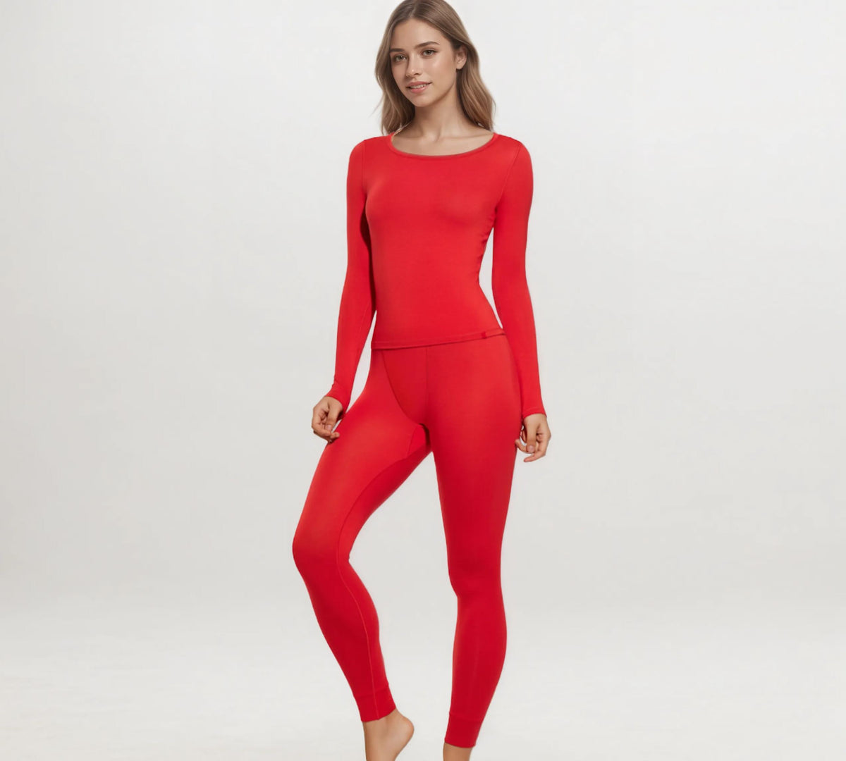 Women's Lightweight Long Johns Base Layer Set with Long Sleeve Top and Pants