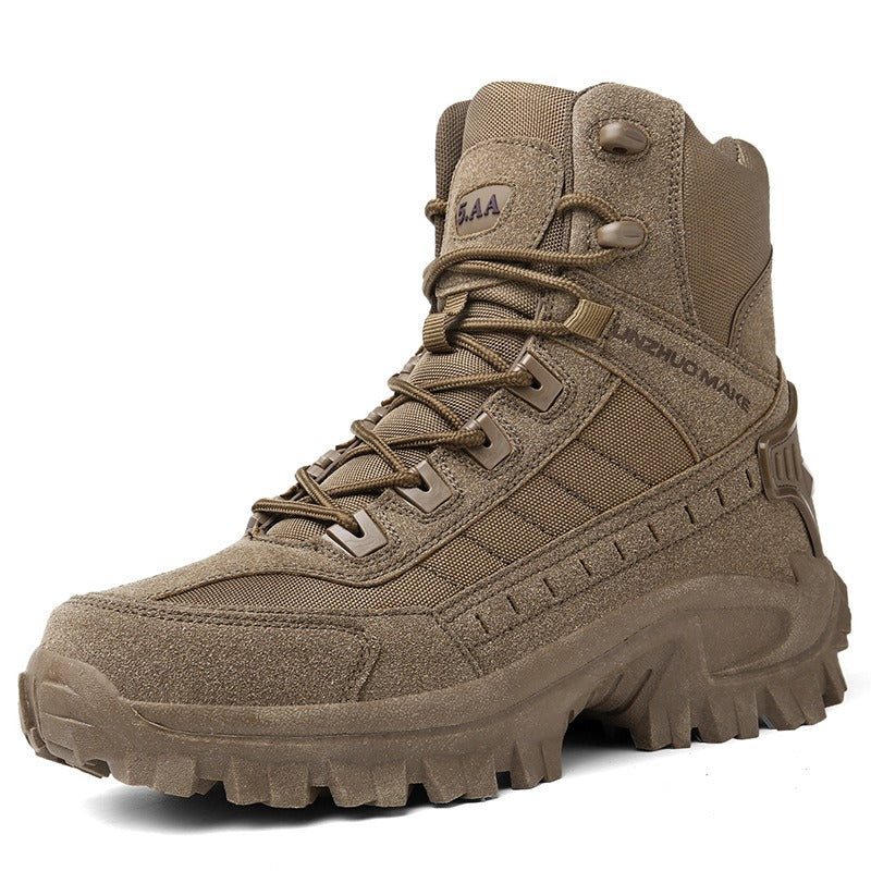 Men's High Top Tactical Boots with Non Slip Lug Sole and Lace Up