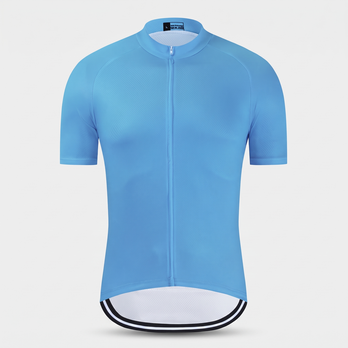 Men's Solid Color Cycling Jersey With Rear Pockets And Silicone Gripper Hem