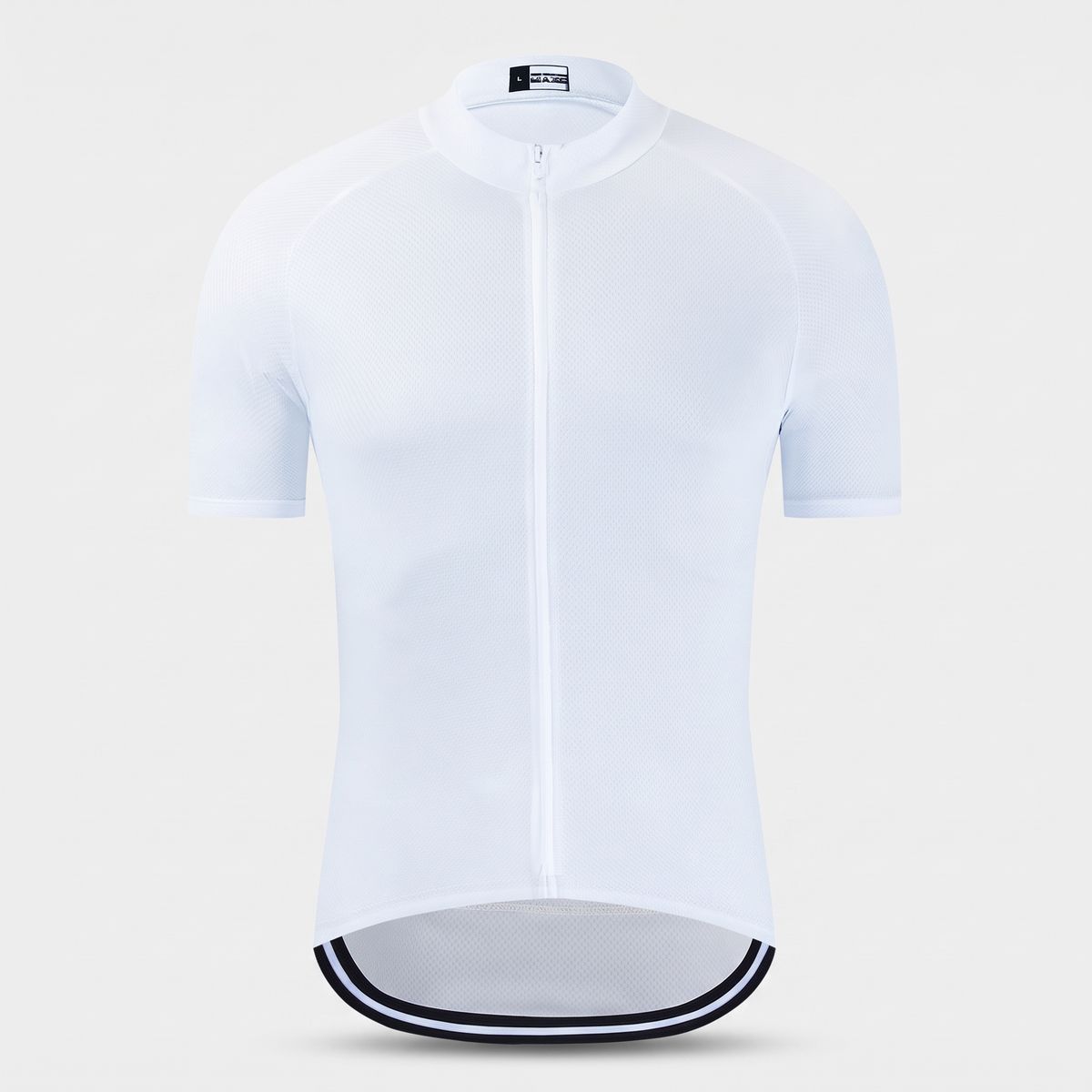 Men's Solid Color Cycling Jersey With Rear Pockets And Silicone Gripper Hem