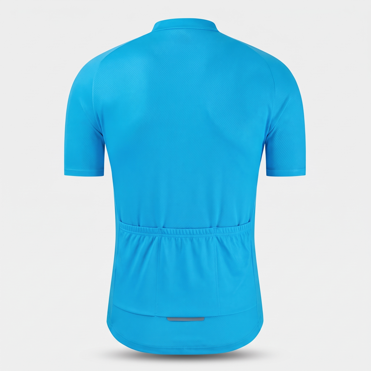 Men's Solid Color Cycling Jersey With Rear Pockets And Silicone Gripper Hem