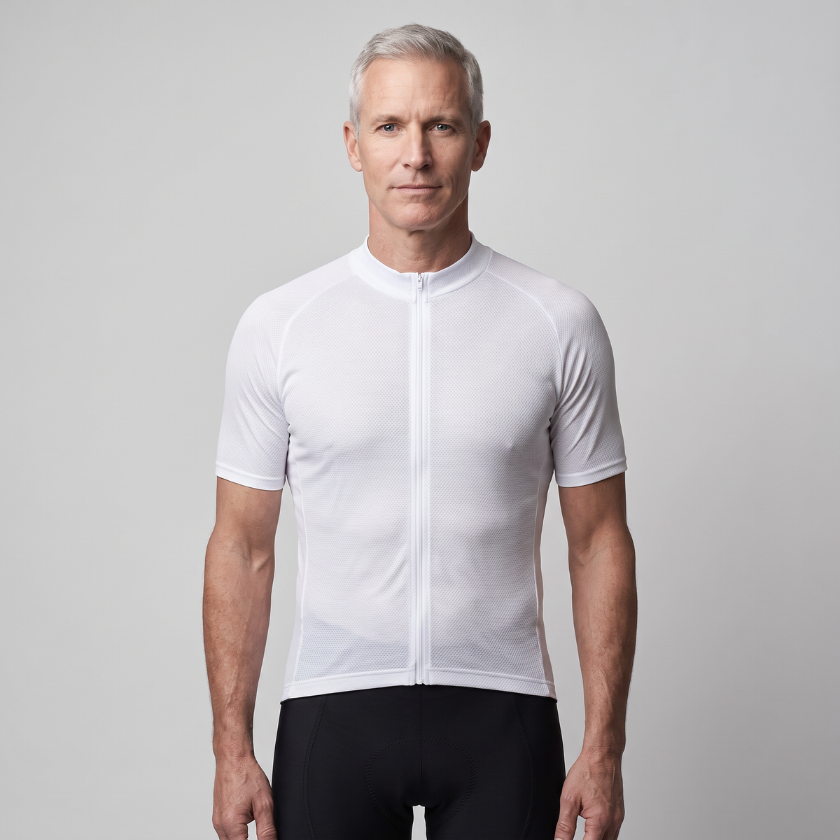 Men's Solid Color Cycling Jersey With Rear Pockets And Silicone Gripper Hem