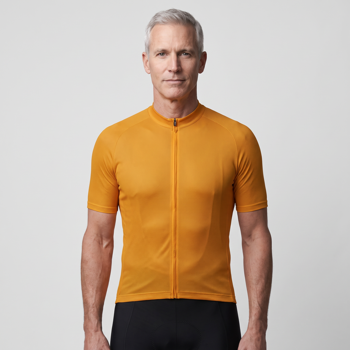 Men's Solid Color Cycling Jersey With Rear Pockets And Silicone Gripper Hem
